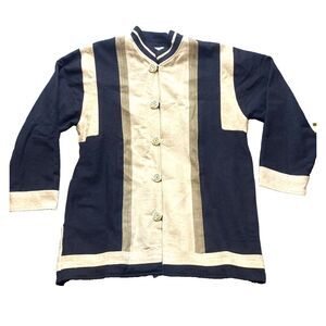 VTG Venus Imports Jacket‎ Adult Extra Large Black Tan Career Hemp Button Up Mens